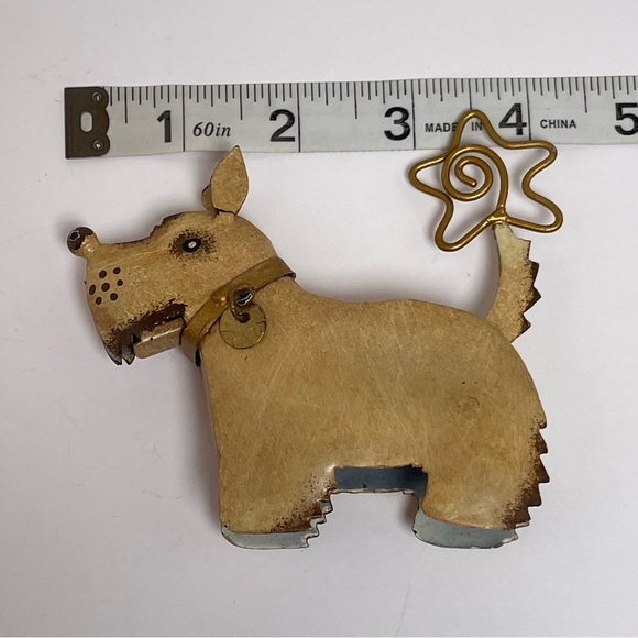 Scottie Dog Metal Figurine with Picture Holder Tail - Picture 7 of 9
